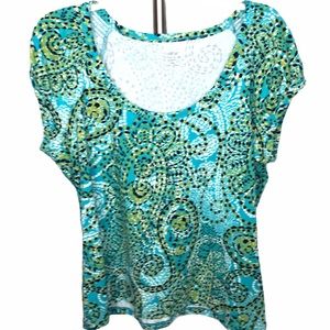 Apt 9 Scoopneck Short Sleeve Patterned T-shirt